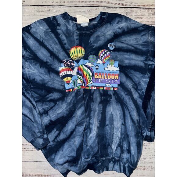 VTG Y2K Albuquerque 2005 Hot Air Balloon Festival Tie Dye Sweatshirt Adult M - Picture 2 of 5